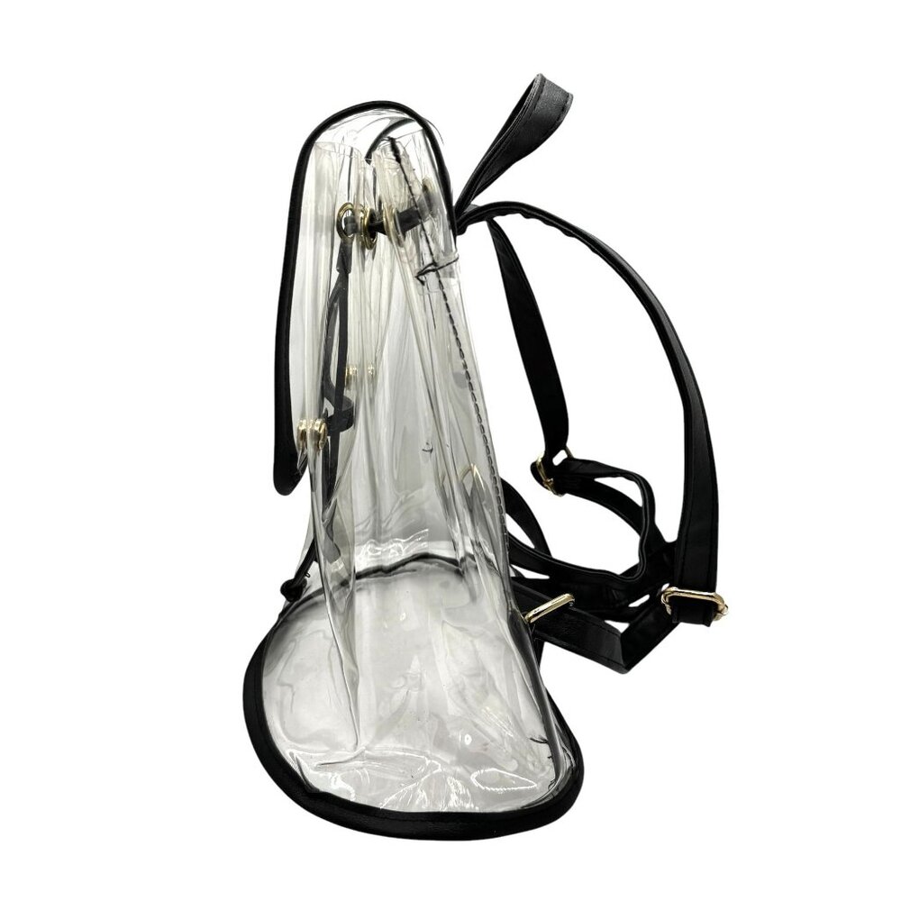 Clear Transparent Backpack With Black Trim & Gold… - image 3